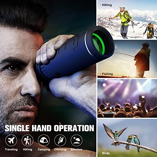 Waterproof outdoor monocular telescope with integrated protective lens cover resting on a camping surface