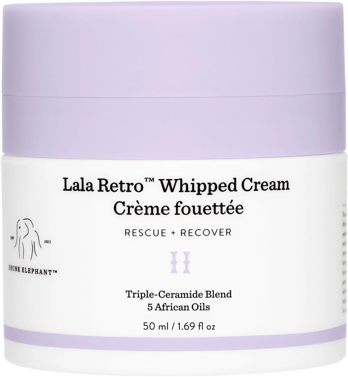 Drunk Elephant Lala Retro Whipped Cream front view packaging