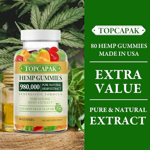 Topcapak Hemp Gummies supplement bottle packaging