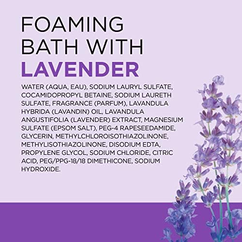 Authentic USA imported Dr Teals lavender bubble bath bottle on a clean background