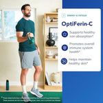 Pure Encapsulations OptiFerin-C iron and vitamin C supplement top close up view of container cap.