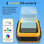 Side profile of Guedieo yellow waterproof snorkeling camera