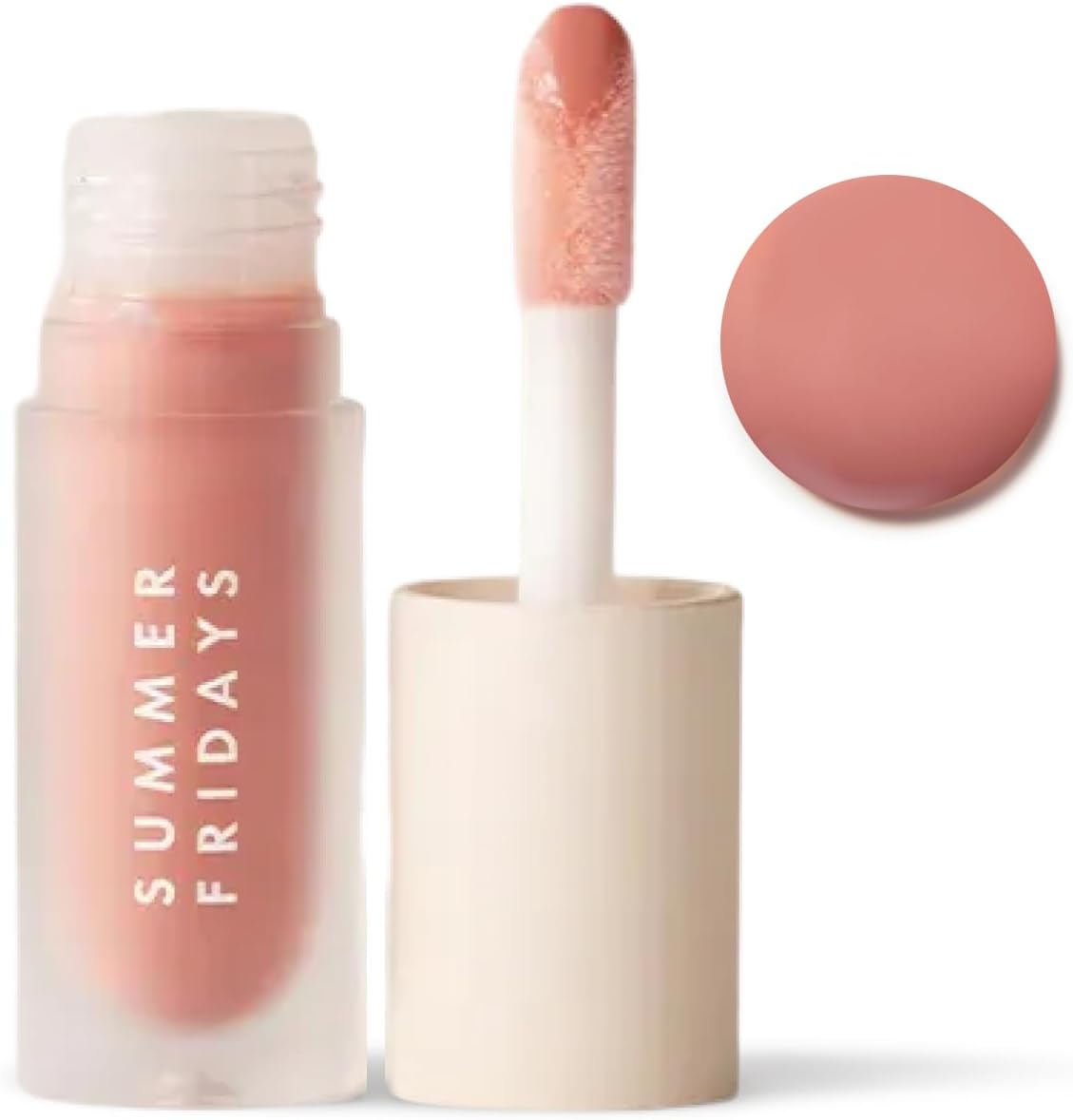 Summer Fridays Dream Lip Oil Bare Sand front view showing elegant packaging