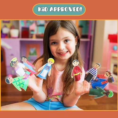Jeanie Bean toddler finger puppets close up showing high quality stitching and tear resistant material