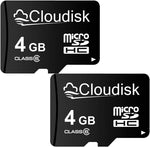 Cloudisk micro sd card 4gb flash memory dual pack front view