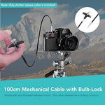 FotoAndTech shutter cable release close up emphasizing the chrome ring bulb lock mechanism for long exposures.