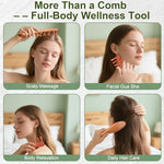 Dexspoeny 2 Pack Loc Comb for Sisterlocks, Wooden Scalp Massager for Dreadlocks, Sandalwood Wide Tooth Hair Comb for Microlocs, Natural Gua Sha Head Massage Tool for Hair Growth Relaxation Stress - Image 7