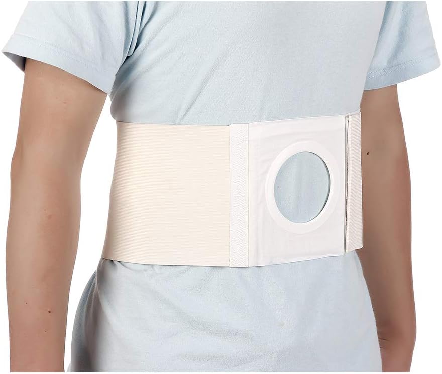 Mybow Ostomy Hernia Belt Wraps Colostomy Ostomy Support Belts for Men Women Underwear Stoma Protector Colostomy Bag Ostomy Pouch Abdominal Binder - 3.14" Opening (M) - Image 1