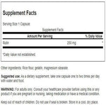 Swanson Rutin 250 Milligrams supplement label showing ingredients and serving size