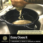 Premium smooth and uplifting Tongan kava preparation instructions on bag