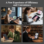 WIWU multi mode workstation case configured in hands free viewing alignment for corporate video conferencing