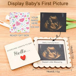 Detailed close up of the elegant scalloped edges on the Woodamore pregnancy surprise box.