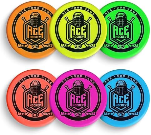 Ace Hockey complete set of six multi colored indoor knee hockey accessories