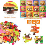 Vibrant and colorful fast food design illustration on the assembled IFLOVE learning puzzle