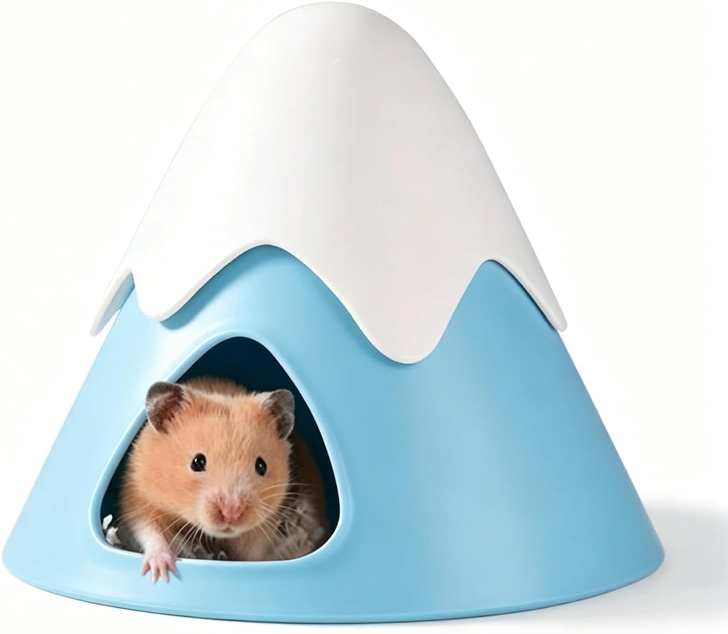 Hamster Hideout, Snowy Mountain Shape Hamster Hide House,Cute Small Animal Habitat Hideaway Hut for Syrian Hamsters, Mice, Gerbils, Rats (Blue) - Image 1