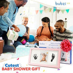 Step by step illustration of using the non toxic ink pad from Bubzi Co.