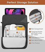 MoKo multi-compartment tablet bag layout indicating spacious storage capacity for iPad Pro and everyday tech essentials.