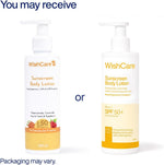 WishCare SPF 50 body lotion back label with ingredients