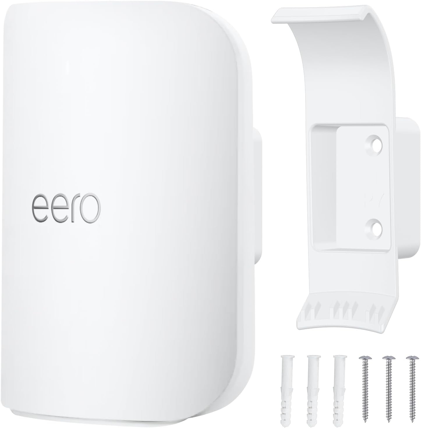 HOGEE eero Pro 7 wall mount bracket front view showing sleek white design