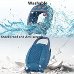Washable protective skin case for wireless speaker showing charging port cutout