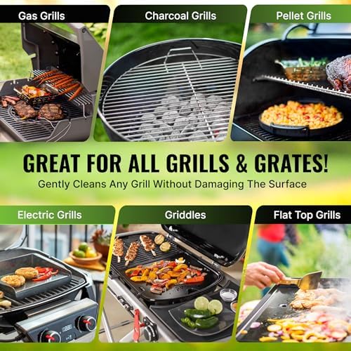 Citrus based non toxic grill cleaning spray bottle showing ingredients and instructions.