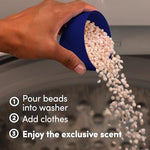 Downy Chai Latte scent booster bottle back panel instructions and size details