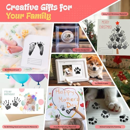 Nabance DIY greeting card project with stamped newborn handprints and footprints