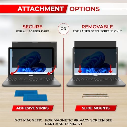 SightPro computer monitor privacy filter slide mount tab attachment method on bezel