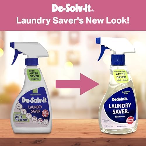 Orange-Sol Laundry Saver liquid spray targeting grease and oil stains on clothing.