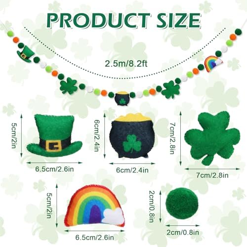 Whaline Irish holiday banner featuring 3D shamrock and leprechaun hat details