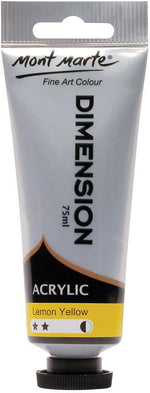 Mont Marte Dimension Acrylic Lemon Yellow front view tube packaging