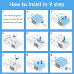 Three quarter dimensional perspective of the complete replacement lamp kit ready for integration