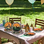 Packaging contents of the Grencian oh deer hunting camouflage birthday party decoration kit