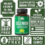 Peak Performance whole food selenium bottle with organic ingredients graphics
