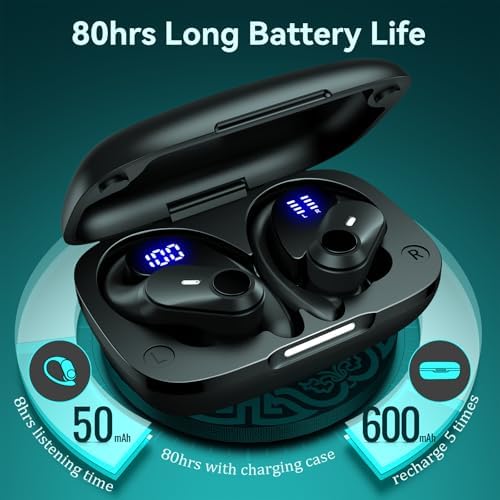 Charging case for Golrex earbuds with LED digital battery display