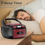 Boombox CD Cassette Player Combo: Stereo Sound AM FM Radio with Bluetooth and Remote - AUX/USB MP3/Tape Recording/Sleep Timer/Earphone Jack - DC/AC Powered for Home,Outdoor - Image 7