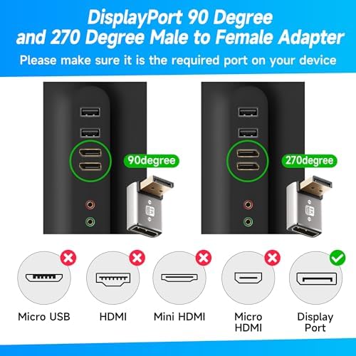 L shaped ninety degree display port extender showcasing the premium space saving aluminum alloy shell design.