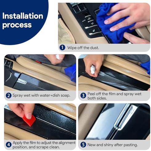 FDAIUN automotive interior screen protector kit showing precise cutouts for the gear panel.