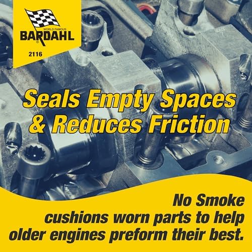 Bardahl engine oil treatment bottle with cap off