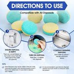 Educational graphic of 30 count Airhome cleaner tablet supply