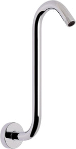 HarJue S shaped shower arm front view in chrome finish
