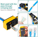Brileine network cable end assembly with snagless protective boot attached