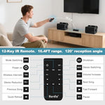 Herdio Bluetooth 5.0 audio controller featuring integrated auxiliary input microphone port and plug play USB input slot.