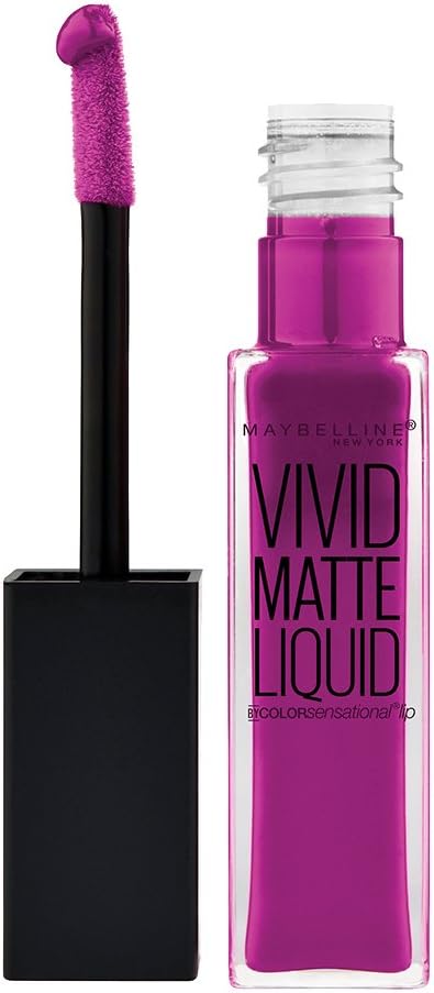Model applying Maybelline Vivid Matte liquid lipstick