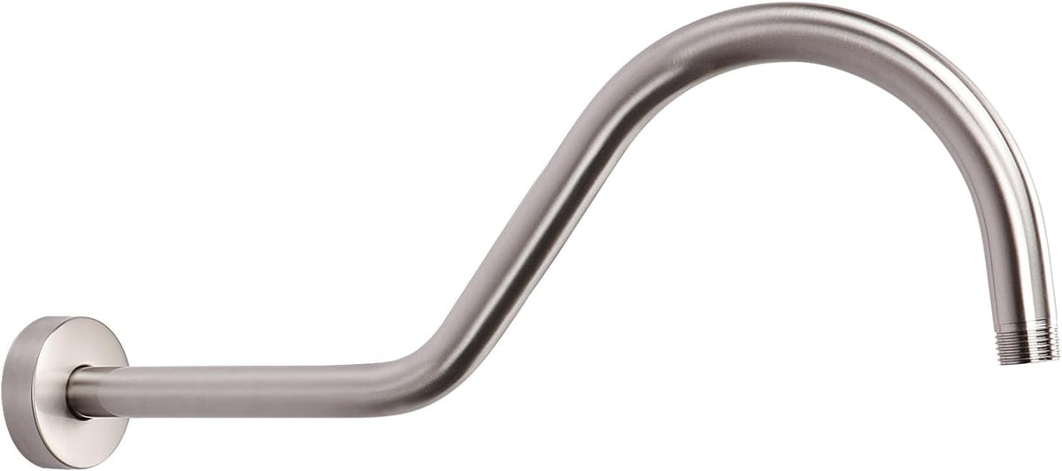 S Shaped Shower Arm, High Rise Shower Head Extension Pipe Standard 1/2" Connection with Flange, Awesome Shower Experience-Stainless Steel Bathroom Accessory(12 Inch S Shape, Chrome Finish) - Image 9