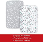 Pack and Play Sheets, 2 Pack Mini Crib Sheets, Stretchy Playard Fitted Sheet, Compatible with Graco Pack n Play, Soft and Breathable Material, Stars & Bunny - Image 6