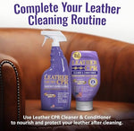Leather CPR 22 Ounce bottle highlighting usage on boots and shoes