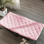 Back view showing secure fit alignment for joovy travel cot mattresses