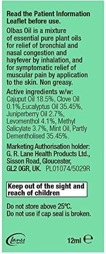 Top view of Olbas Inhalant Decongestant Oil