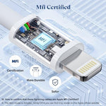 RCTech six feet Power Delivery charging cord connected to a smartphone.